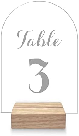 10 Set 4x6 inčni prozirni akrilni znak sa drvenim postoljem, akrilni brojevi stolova za svadbeni prijem