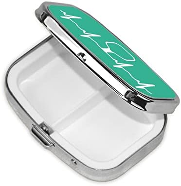 Pickleball Heartbeat Kvadratna Mini Kutija Za Pilule Medicinski Metalni Organizator Za Putovanja