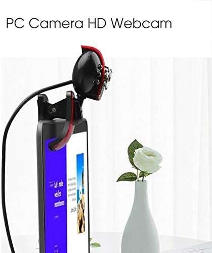 Fansipro Web kamera USB 2.0 HD 6-LED kamera sa mikrofonom Web kamera računar Clip-on noćni vid, Crna