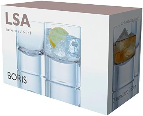 LSA International Boris dvostruka staromodna čaša 260 ml Clear x 2, H4. 25in, Set od 2
