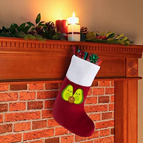 Slatka avokado Family Crvene božićne praznične čarape Početna Dekoracija za Xmas Tree Kamin Viseće čarape