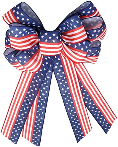 Veliki 4. juli Patriotski lukovi za vijenac, američki zastavinski vijenac lukovi zvijezde Dekor američke