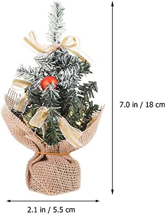SOIMISS HOME Decor Stol mini božićno drvce: Stajanje Xmas Tree sa sjajnim kuglice Burlap Base Mini