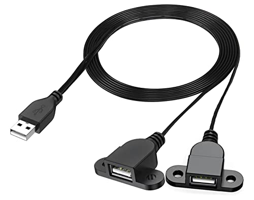 Guo USB produžni kabl za punjenje muški na dvostruki ženski, USB 2.0 priključak za punjenje 1 do 2 Panel nosač