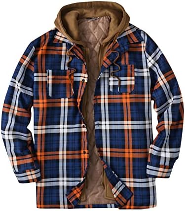 Košulje XXBR plaid jakne za muške, provjereni kapuljač sa kapuljačom sa zatvaračem patentnih zatvarača niz