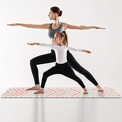 Debela neklizajuća Vježba & amp; fitnes 1/4 prostirka za jogu sa šarenim trokutastim otiskom talasa za