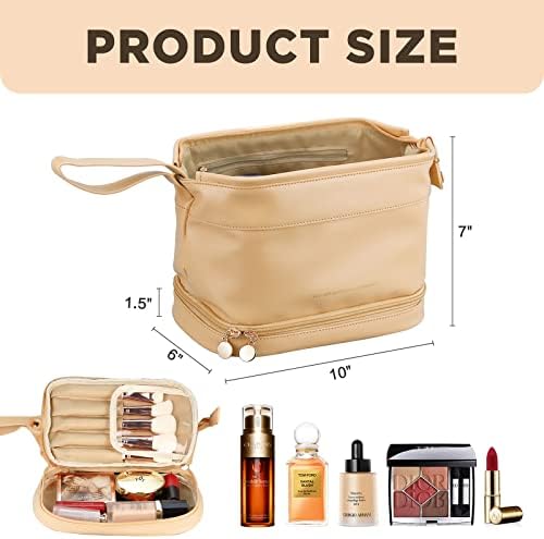 Singrace putna torba za šminkanje za žene: putna kozmetička torba velikog kapaciteta dvoslojna