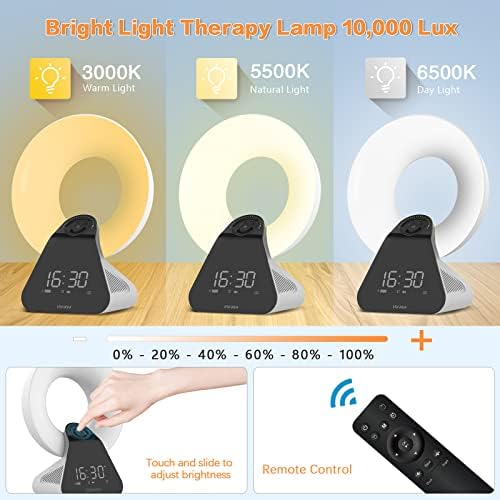 Voraiya® Light Therapy Lamp® 10.000 LUX sa 3 boje boje, svijetle sunca za sunčanje sa 8 bijelih