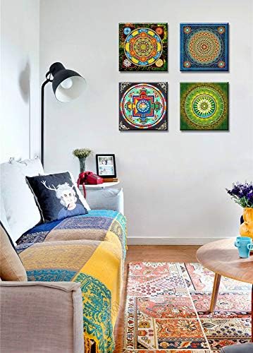 JiazuGo Mandala zidna Umjetnost šareno Vintage cvijeće uzorak slike Boho Posteri platno štampa dekor