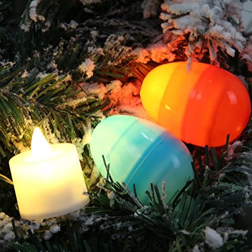 Roadoor 12pcs Flameless flicking Candle Light of Easter Egg Shaped Easter Decorative Candle Light B Without
