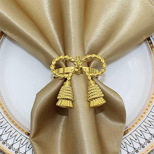 Pitajte me 6 / kom Gold salvetinski prstenovi metalni držači salveta za božićnu vjenčanu večeru ukrasi