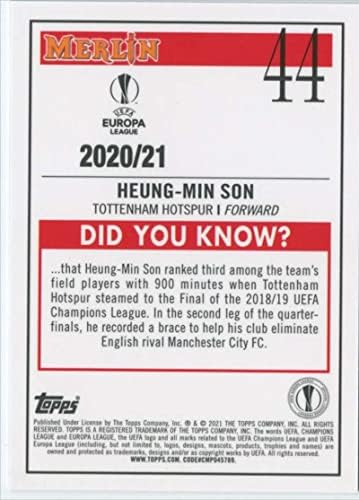 2020-21 TOPPS Merlin Chrome Uefa 44 Heung-Min Son Tottenham Hotspur