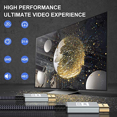 HDMI kabl 3.3ft [4k @ 60Hz, 1080p @ 144Hz], Sweege 4k HDMI 2.0 Kabelska brzina 18Gbps Zlatna najlonska pletenica