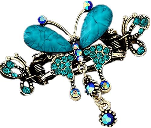 UKD pulabo 1pc Alloy Metal Hollow Vintage Butterfly Hair Clip Barrettes Hair Accessories za žene Girl Punk Green