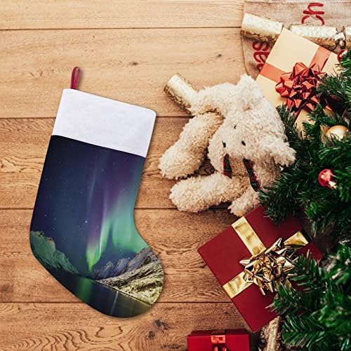 Pole Light Aurora Crveni božićni praznici Čarape za kućne ukrase za Xmas Tree Kamin Viseće čarape