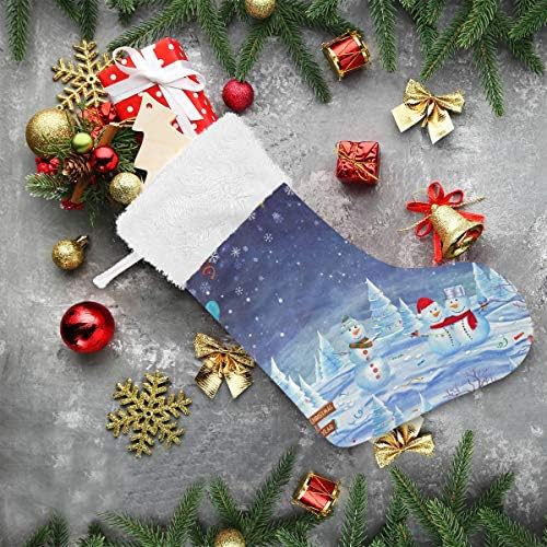 Alaza Božićne čarape Sretan Božić i sretnu Novu godinu klasični personalizirani veliki ukrasi za skladištenje