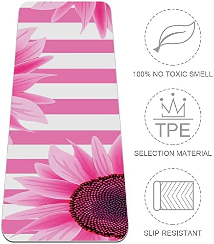Siebzeh suncokret ružičasto-bijeli uzorak sa prugama Premium Thick Yoga Mat Eco Friendly Rubber