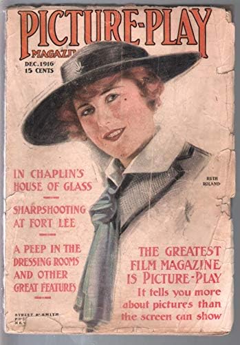 Slika-Igrajte 12/1916-Ruth Roland-filmski časopis u formatu pulpe-pulp fiction-G / VG