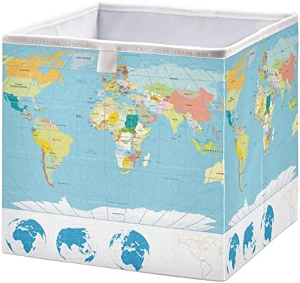 Svjetske karte Skladišta za police Sklopive kutije za skladištenje s valjenim slojevima s tkaninom BINS BINS