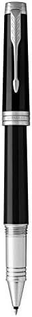Parker Premier Rollerball olovka, duboki crni lak s kromiranim oblogom, finom točkom crne punjenjem tinte