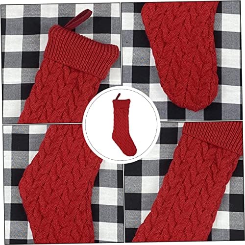Toyvian 1pc Božićne čarape Nativnost Dekor crveni ukras čarapa Pupljenica Xmas Čarape ukrasi pletene