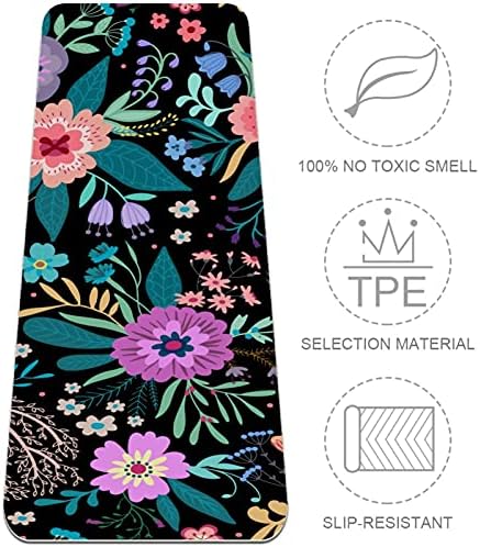 Siebzeh Flowering Flower Premium Thick Yoga Mat Eco Friendly Rubber Health & amp; fitnes Non