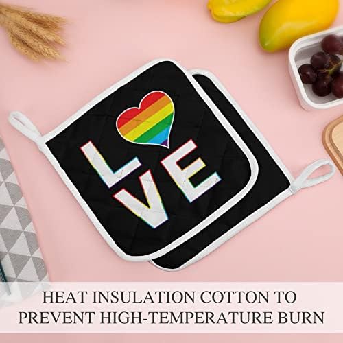 Gay Love Rainbow LGBT držači za kuhinjski otporni na toplinu otporne na toplinu Pećnica vruće