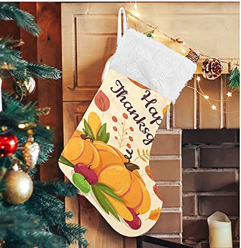 Alaza Božićne čarape Sretno Dan zahvalnosti Classic Personalizirani Veliki ukrasi za skladištenje za obiteljski