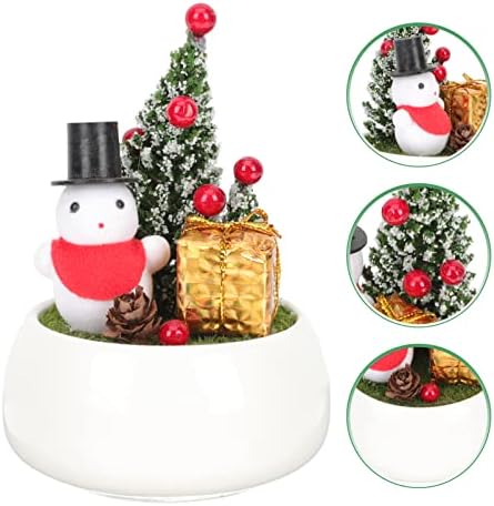 Prettyzoom Christmas Biljni biljni mini simulirani lažni Xmas Tree u longurkir Red Berry Snjegović ukrasi