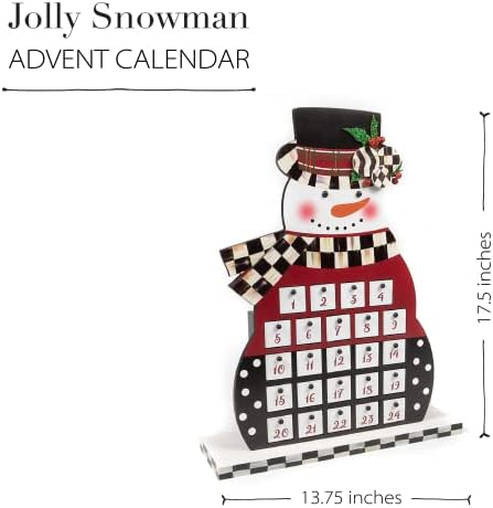 MACKENZIE - CHILDS Jolly Snowman Advent Kalendar sa vratima, Božić odbrojavanje Advent Kalendar