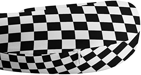 Crni bijeli trkački karirani putni jastuk za vrat u obliku boje za glavu i vrat jastuk za glavu pjena za pjenu