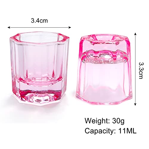 4 pakovanja Dappen čaša za suđe za Nail Art akrilnu tečnost, Pink Glass monomer za nokte tečna posuda Dampen