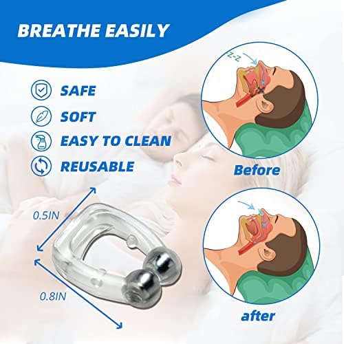 8 kom. Anti hrkanje uređaja, magnetski klip protiv hrkanja nosa - Poboljšajte kvalitetu sna