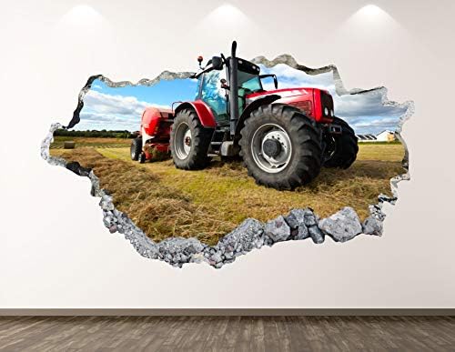 Zapadni planinski traktor Zidna naljepnica Umjetnički dekor 3D Farm naljepnica Mural Dječja soba