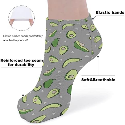 Avokado voće 5 pari smiješnih čarapa za gležnjeve za trčanje atletske čarape bez prikaza jastučića za muškarce