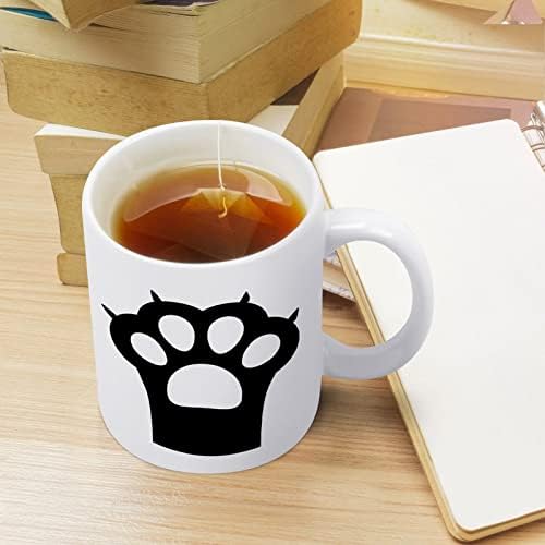 Velika crna mačja šapa Print šolja za kafu keramička šolja za čaj smešni poklon sa dizajnom logotipa za