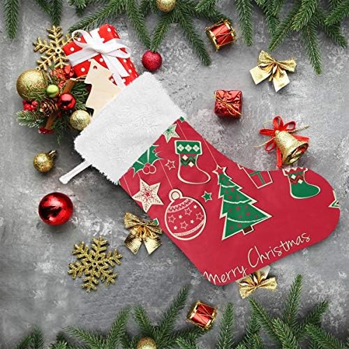 Alaza Božićne čarape Sretan božićni ukras klasični personalizirani veliki ukrasi za čarape za obiteljski