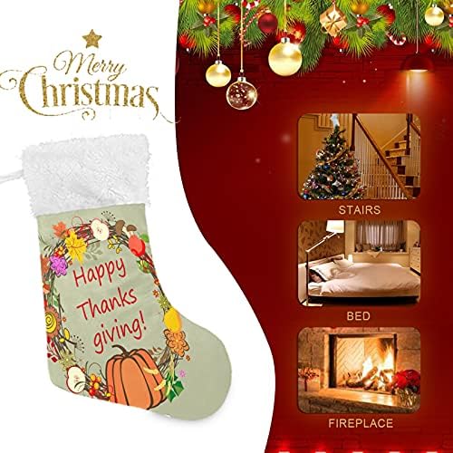 Alaza Božićne čarape Jesenski vijenac za Dan zahvalnosti Klasično Personalizirano Veliko uređenje