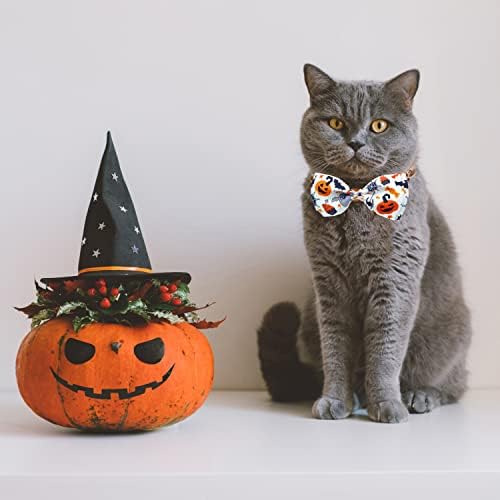 Halloween Cat ovratnik sa zvonom, Kitty Kitten Holiday bow tie ovratnik Breakaway 2 pakovanje za djevojčice