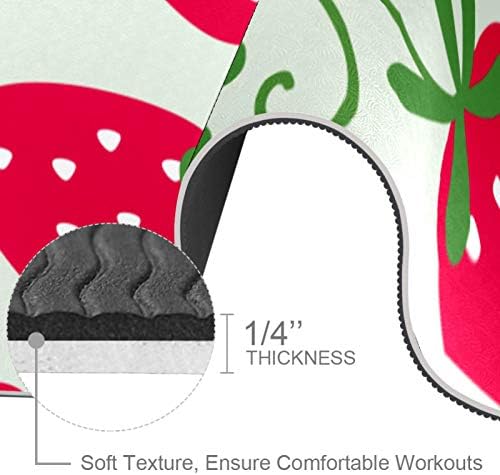 Unicey Red Sweety Strawberry uzorak debeli Neklizajući Vježba & amp; fitnes 1/4 prostirka za